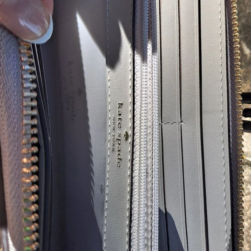 Kate Spade color block Gray Leather Wallet (NWT) - Picture 3 of 6